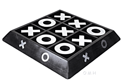 Tic-Tac-Toe Wooden and Aluminum Game Decor Piece