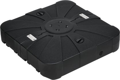 Offset Patio Wheels Cantilever Umbrella Base Stand Filled with 220 Lbs Water or 410 Lbs Sand, 33"X33"X6.7", Black