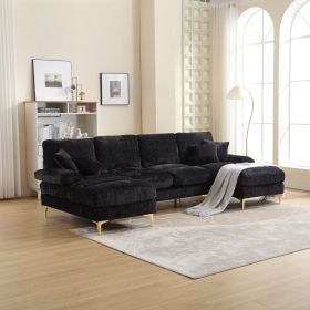 COOLMORE Modern Large chenille Fabric U-Shape Sectional Sofa