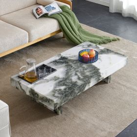 A modern and practical coffee table with black and white patterns. Made of MDF material. The fusion of elegance and natural fashion 47.2"* 23.6"* 12 "