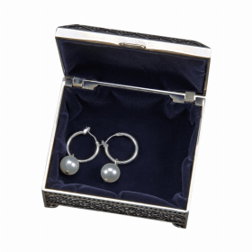 Square Jewelry Box, Nickel Plated (size: 3")