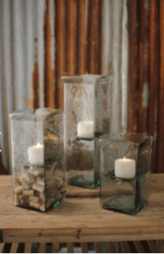 Square Candle Hurricane (Color: Clear, size: large)