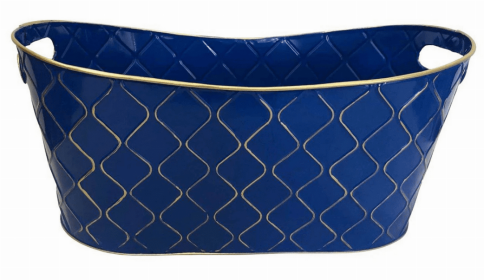 Double 4" Metal Planter (Color: Blue)