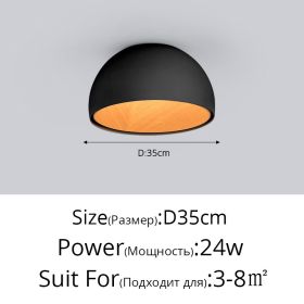 Minimal Bedroom Lamp Is Simple And Modern (Option: Tricolor dimming-Aflat open Black35cm)