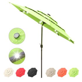 10Ft 3-Tiers 32LEDS Patio Umbrella Fruit Green (Warehouse: LA01)