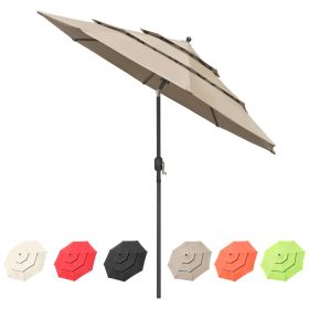 10Ft 3-Tiers Patio Umbrella Khaki (Warehouse: LA01)